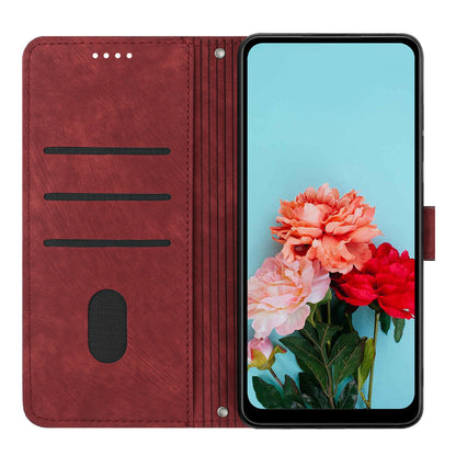 For Infinix Zero 20 4G Leather Phone Stand Case Skin-touch Lines Imprinted Wallet Phone Cover