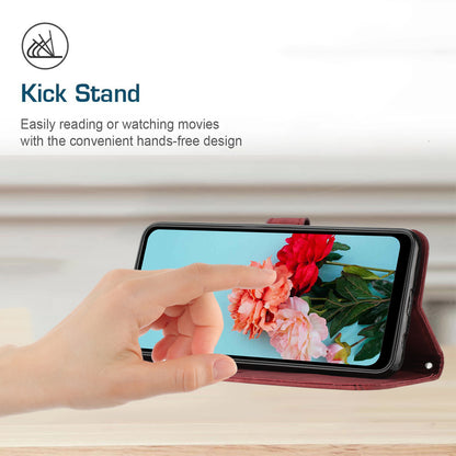For Infinix Zero 20 4G Leather Phone Stand Case Skin-touch Lines Imprinted Wallet Phone Cover
