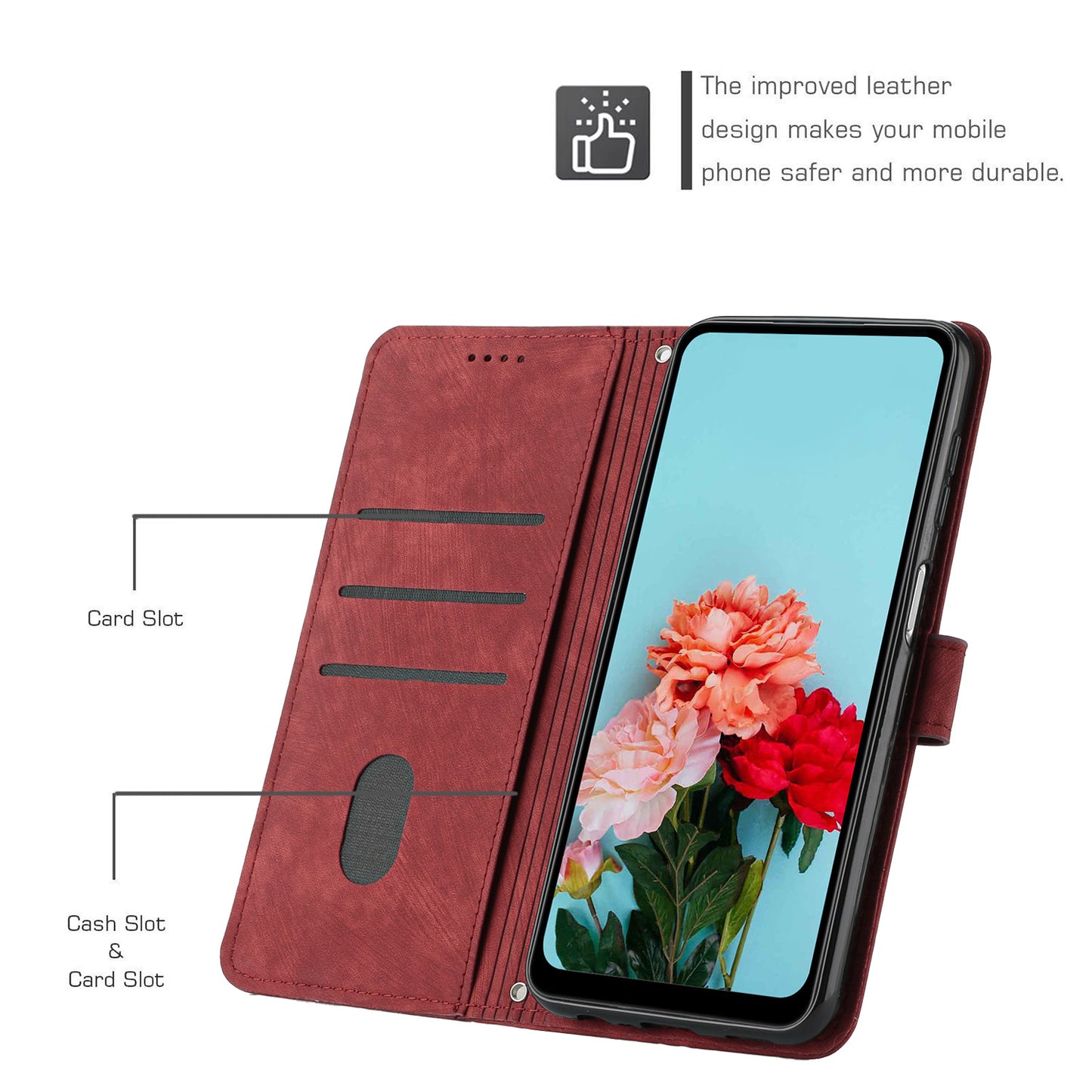 For Infinix Zero 20 4G Leather Phone Stand Case Skin-touch Lines Imprinted Wallet Phone Cover