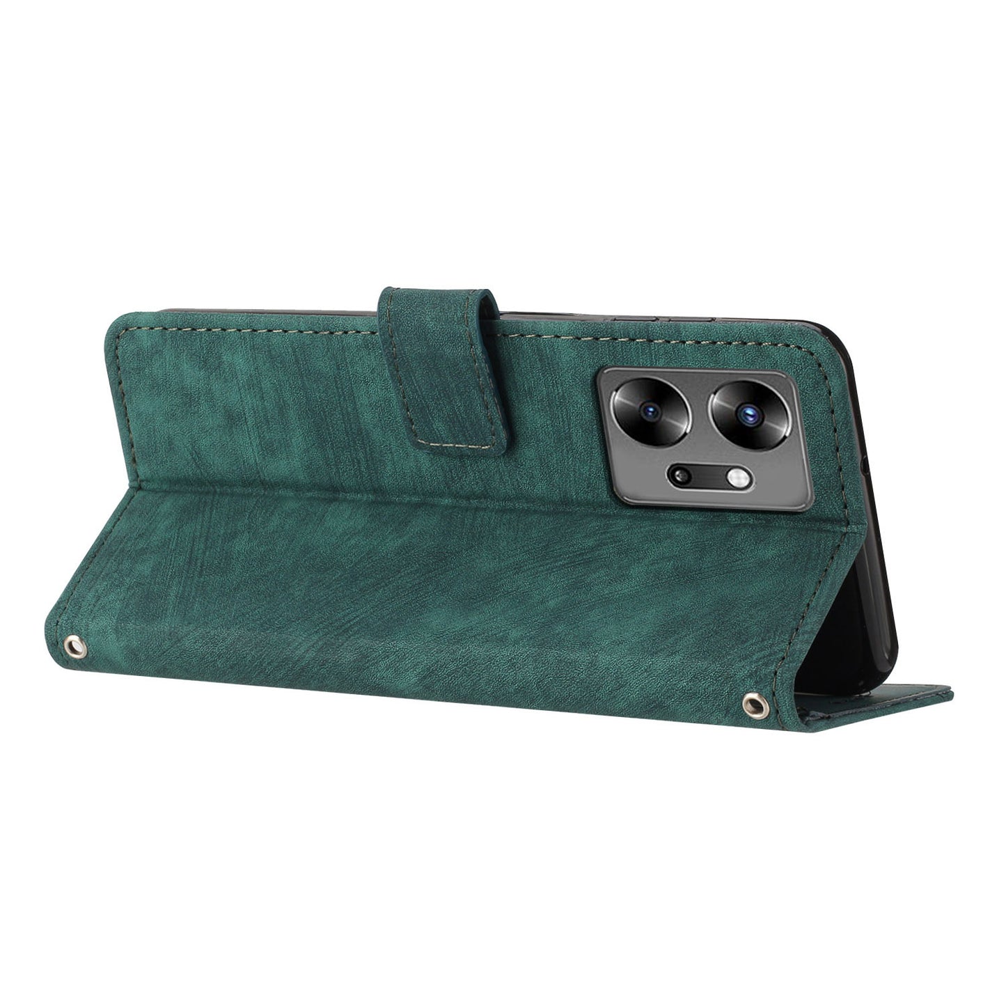 For Infinix Zero 20 4G Leather Phone Stand Case Skin-touch Lines Imprinted Wallet Phone Cover