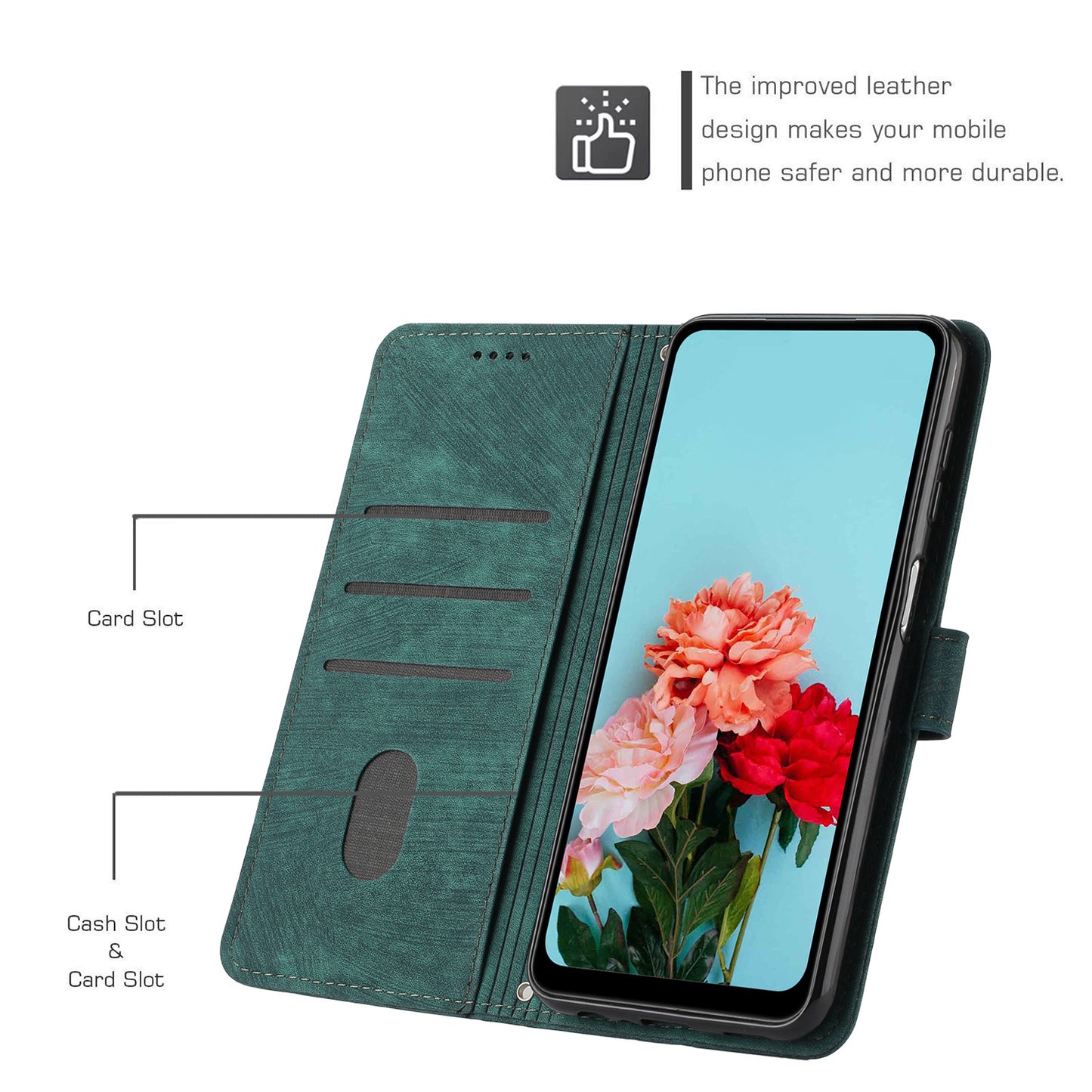 For Infinix Zero 20 4G Leather Phone Stand Case Skin-touch Lines Imprinted Wallet Phone Cover