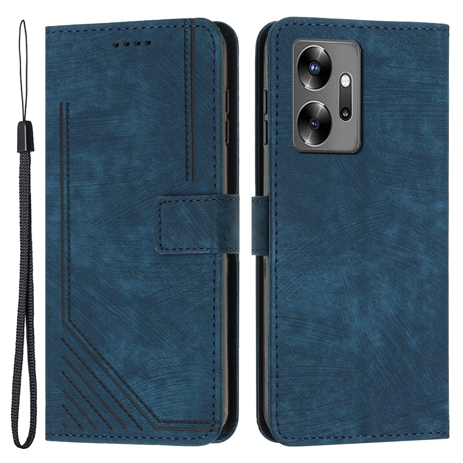 For Infinix Zero 20 4G Leather Phone Stand Case Skin-touch Lines Imprinted Wallet Phone Cover