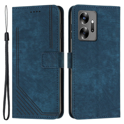 For Infinix Zero 20 4G Leather Phone Stand Case Skin-touch Lines Imprinted Wallet Phone Cover