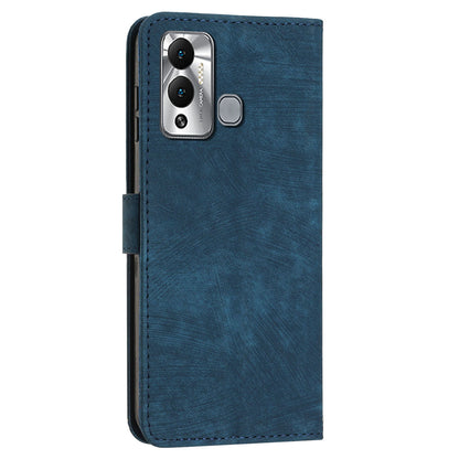 Flip Shell for Infinix Hot 12 Play 4G PU Leather Phone Case Lines Imprinted Stand Wallet Cover