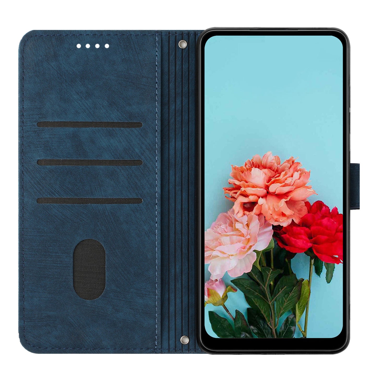 For Infinix Smart 6 Plus (India) 4G Leather Case Stand Wallet Lines Imprinted Skin-touch Phone Cover