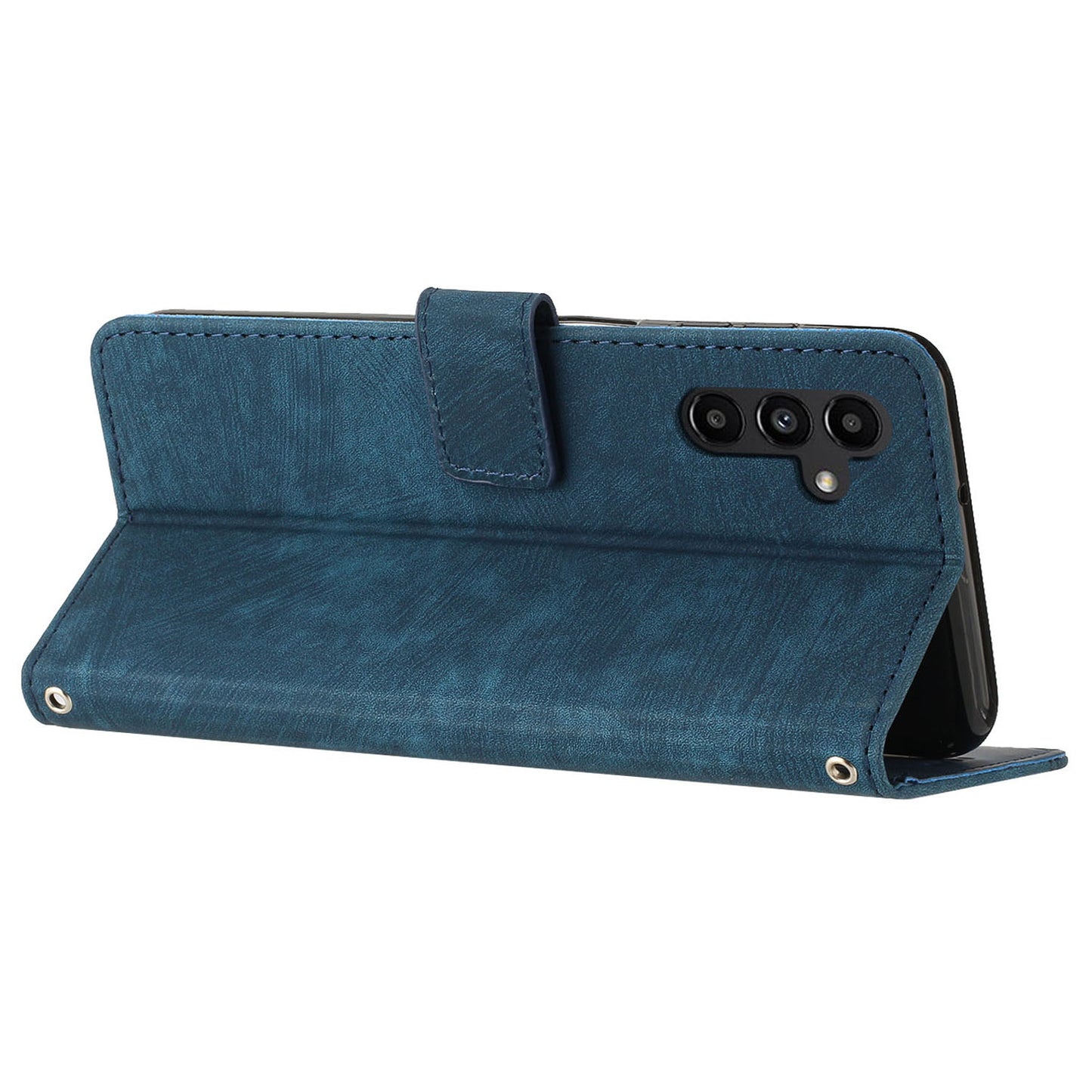 Lines Imprinted Phone Case for Samsung Galaxy A34 5G PU Leather Stand Flip Wallet Cover