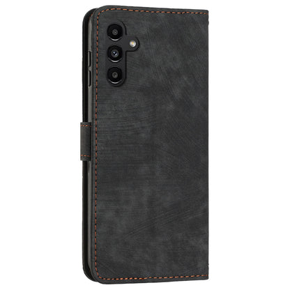Lines Imprinted Phone Case for Samsung Galaxy A34 5G PU Leather Stand Flip Wallet Cover