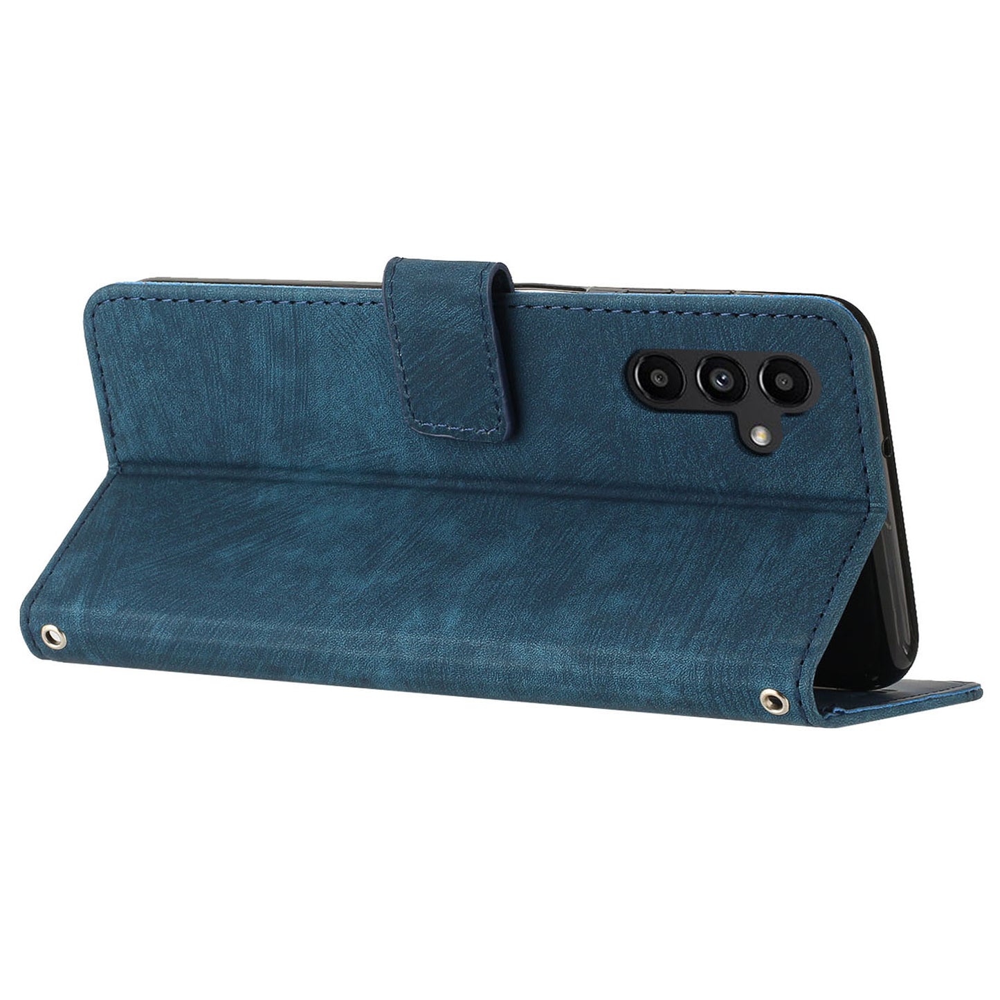 Phone Case for Samsung Galaxy A54 5G PU Leather Lines Imprinted Wallet Stand Flip Cover