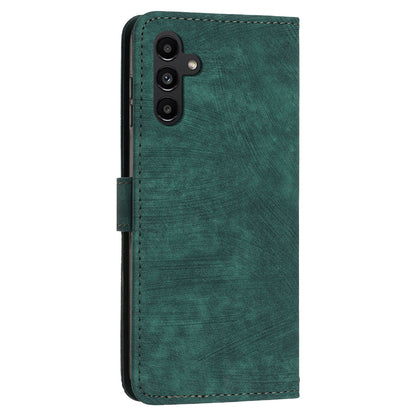 Phone Case for Samsung Galaxy A54 5G PU Leather Lines Imprinted Wallet Stand Flip Cover
