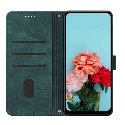 Phone Case for Samsung Galaxy A54 5G PU Leather Lines Imprinted Wallet Stand Flip Cover