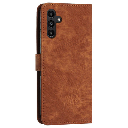 Phone Case for Samsung Galaxy A54 5G PU Leather Lines Imprinted Wallet Stand Flip Cover