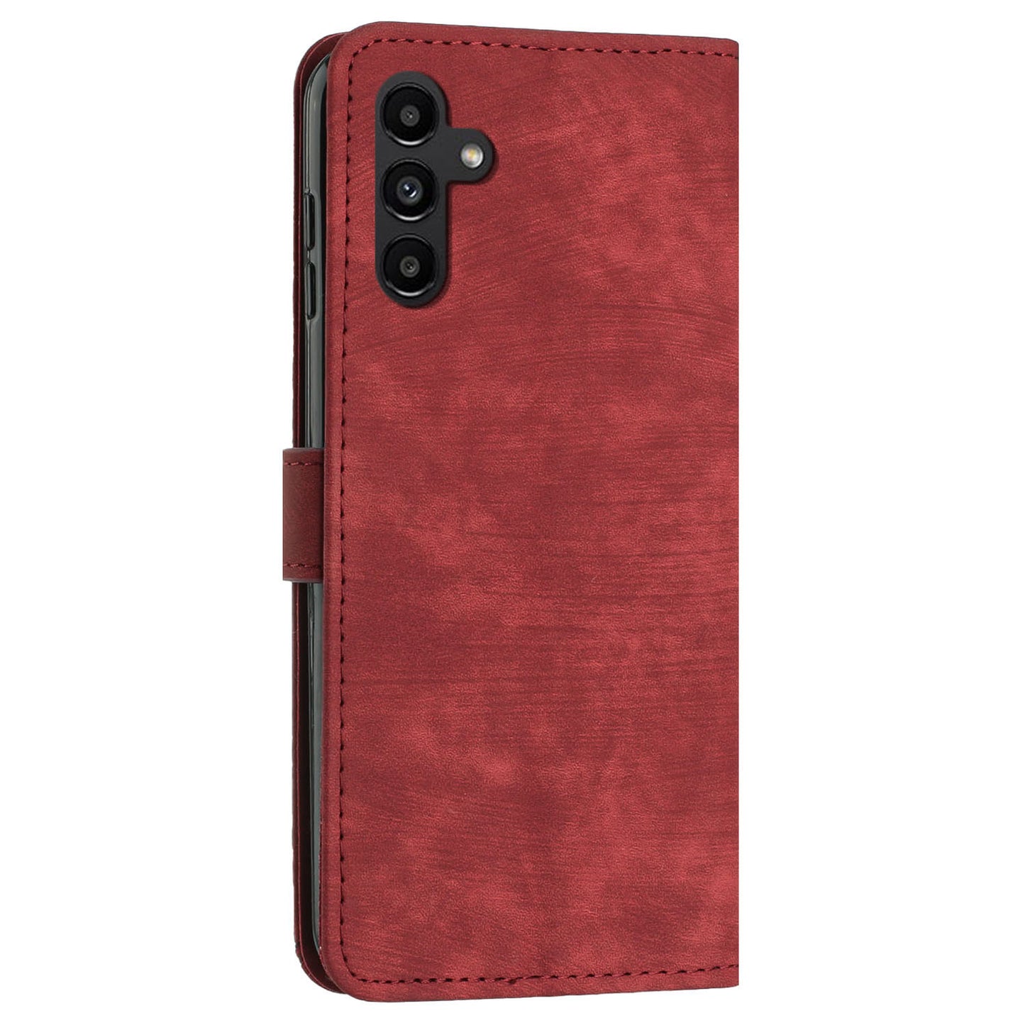 Phone Case for Samsung Galaxy A24 5G PU Leather Lines Imprinted Stand Flip Wallet Cover