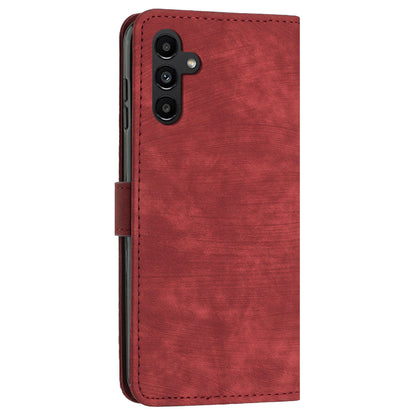 Phone Case for Samsung Galaxy A24 5G PU Leather Lines Imprinted Stand Flip Wallet Cover