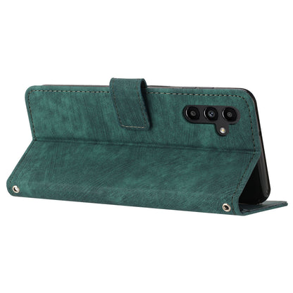 Phone Case for Samsung Galaxy A24 5G PU Leather Lines Imprinted Stand Flip Wallet Cover