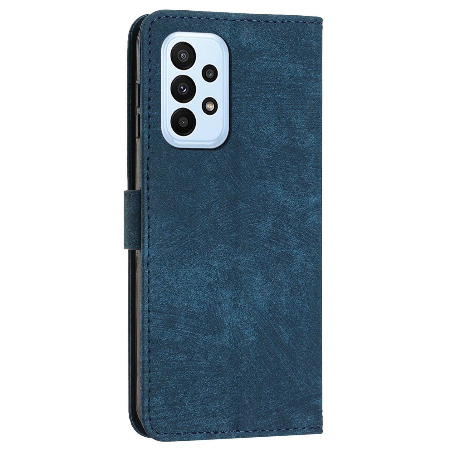 Skin-touch Feeling Wallet Case for Samsung Galaxy A33 5G , Lines Imprinted Stand PU Leather Phone Cover