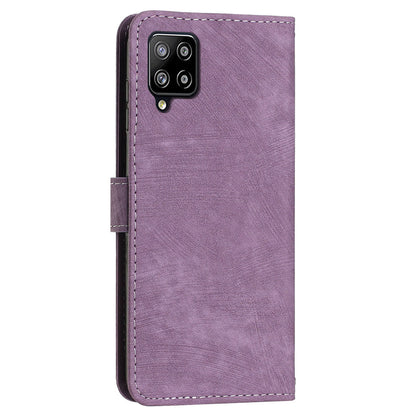 For Samsung Galaxy A42 5G / M42 5G Imprinted Lines Stand Phone Cover Wallet Case PU Leather Flip Shell
