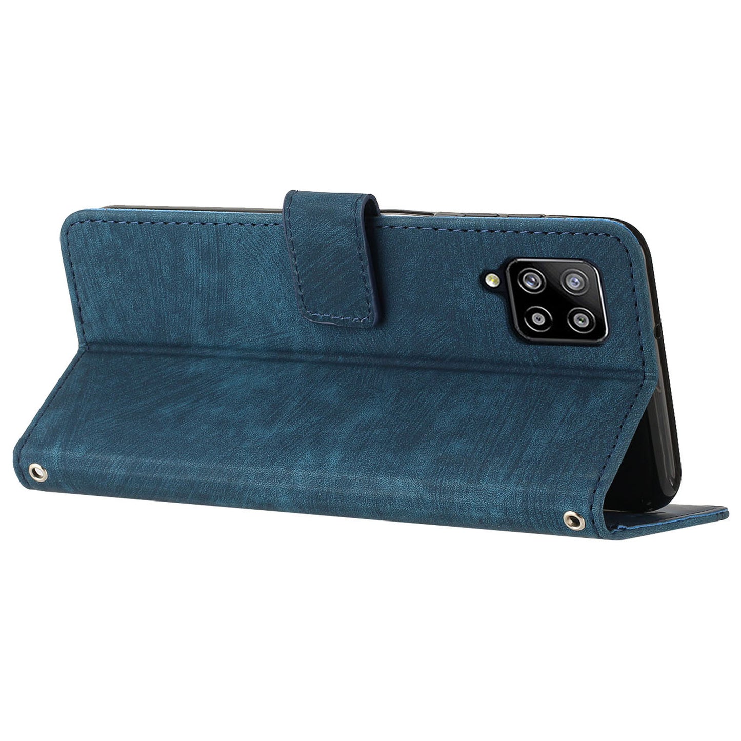 For Samsung Galaxy A42 5G / M42 5G Imprinted Lines Stand Phone Cover Wallet Case PU Leather Flip Shell