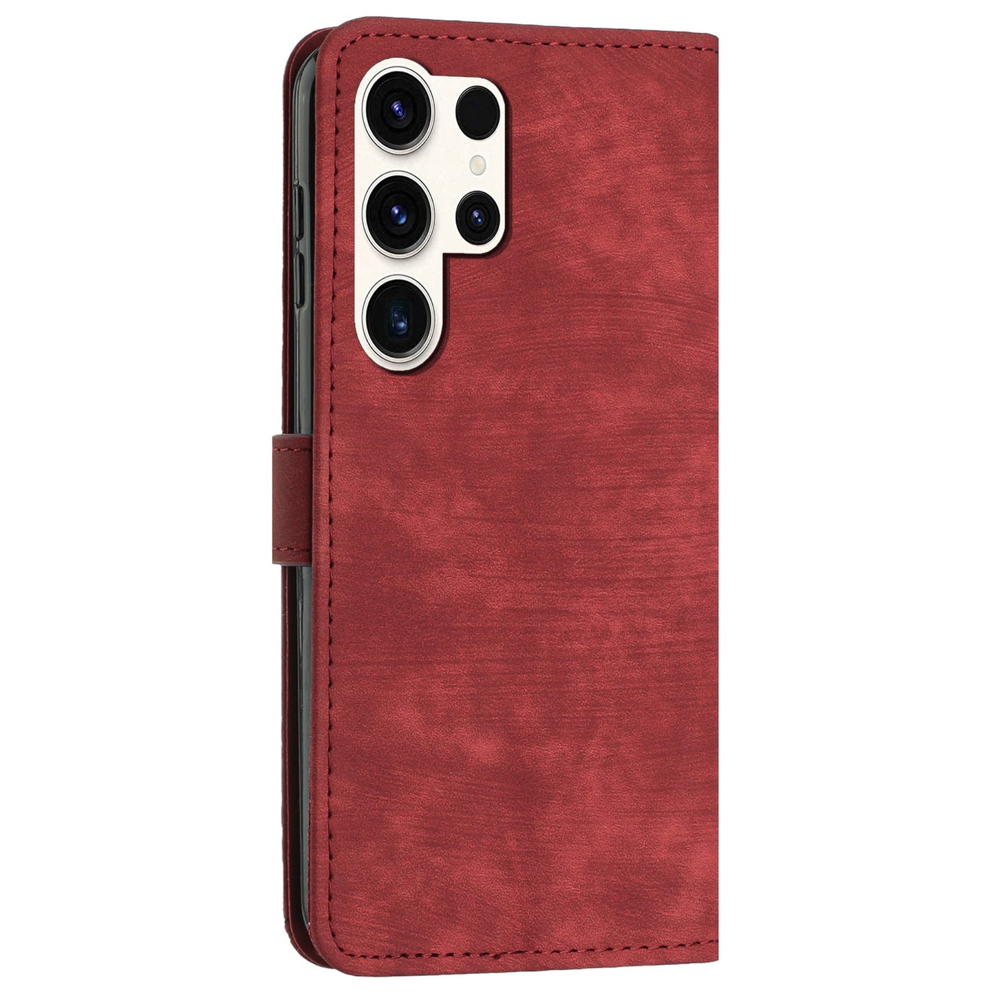 For Samsung Galaxy S23 Ultra Wallet Phone Case Crossbody PU Leather Stand Lines Imprinted Flip Cover