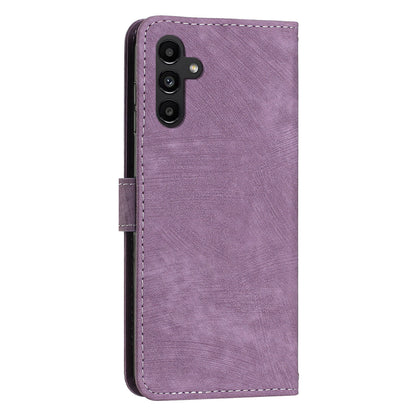 Lines Imprinted PU Leather Flip Cover for Samsung Galaxy A54 5G Skin-Touch Wallet Phone Case with Stand