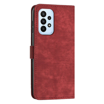 For Samsung Galaxy A72 4G / 5G Wallet Phone Case Skin-Touch Lines Imprinted PU Leather Flip Cover