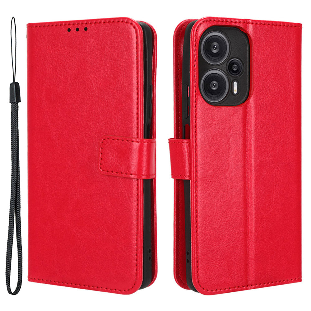 For Xiaomi Redmi Note 12 Turbo 5G / Poco F5 5G Wallet Stand Protective Phone Case Crazy Horse Texture Leather Cover