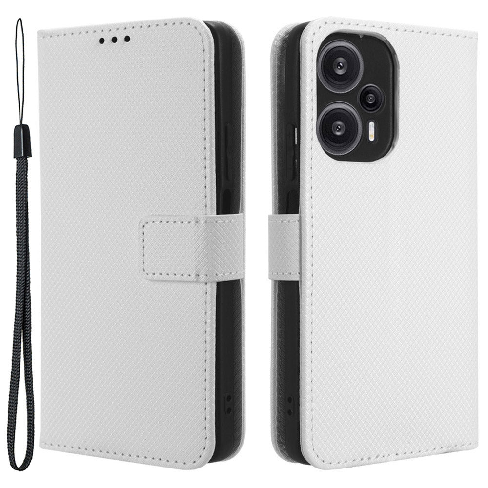 For Xiaomi Redmi Note 12 Turbo 5G / Poco F5 5G Cell Phone Case Stand Wallet Leather Diamond Texture Cover