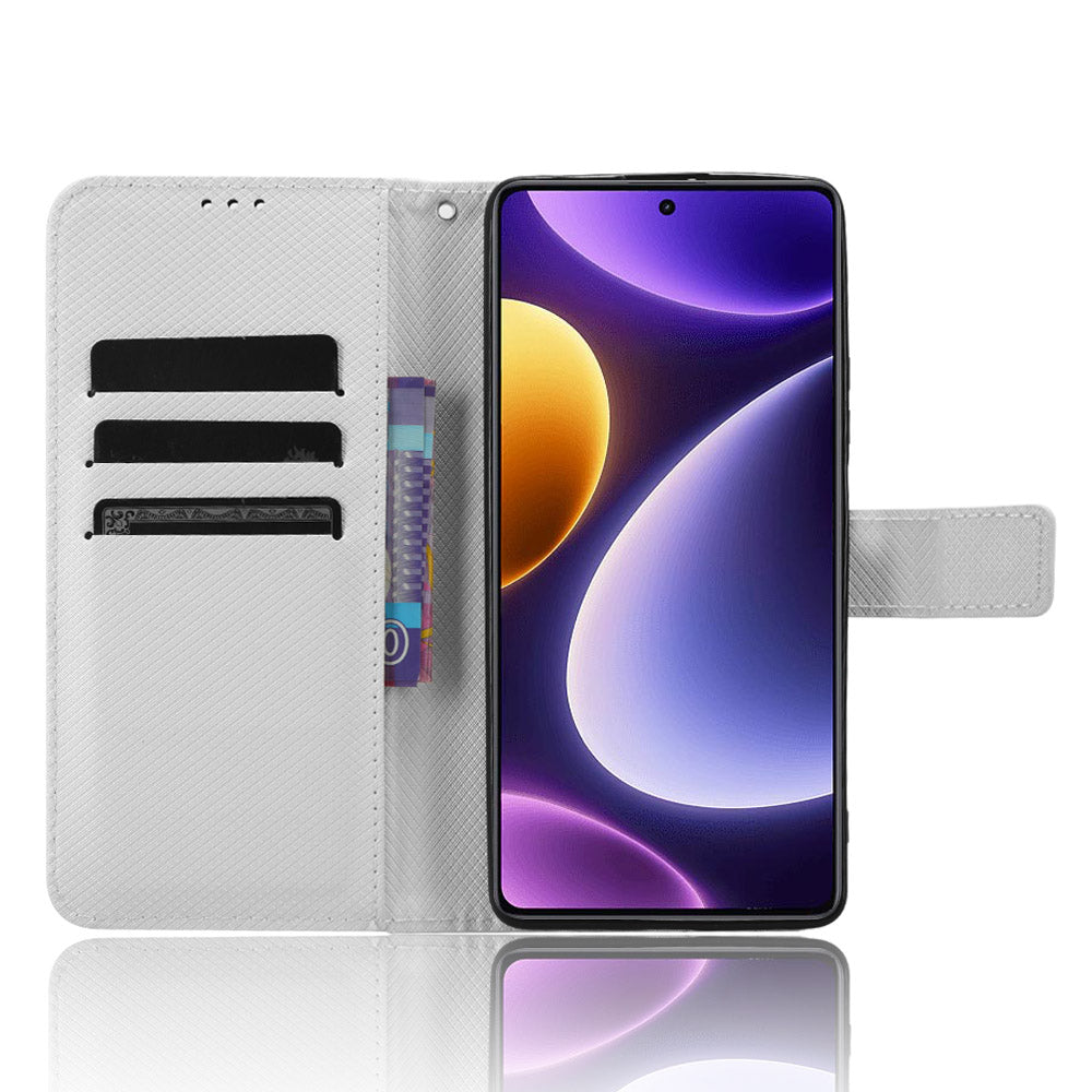 For Xiaomi Redmi Note 12 Turbo 5G / Poco F5 5G Cell Phone Case Stand Wallet Leather Diamond Texture Cover