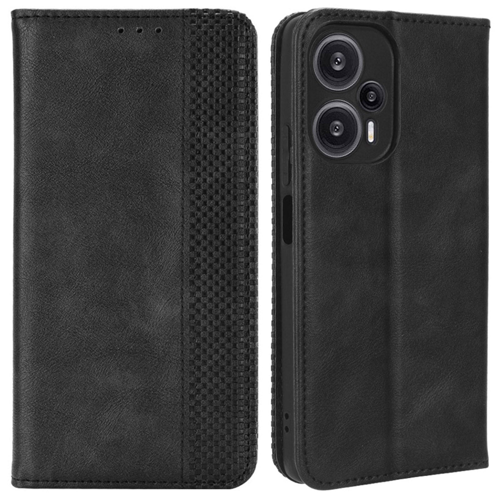 For Xiaomi Redmi Note 12 Turbo 5G / Poco F5 5G PU Leather Phone Wallet Case Foldable Stand Retro Cell Phone Cover