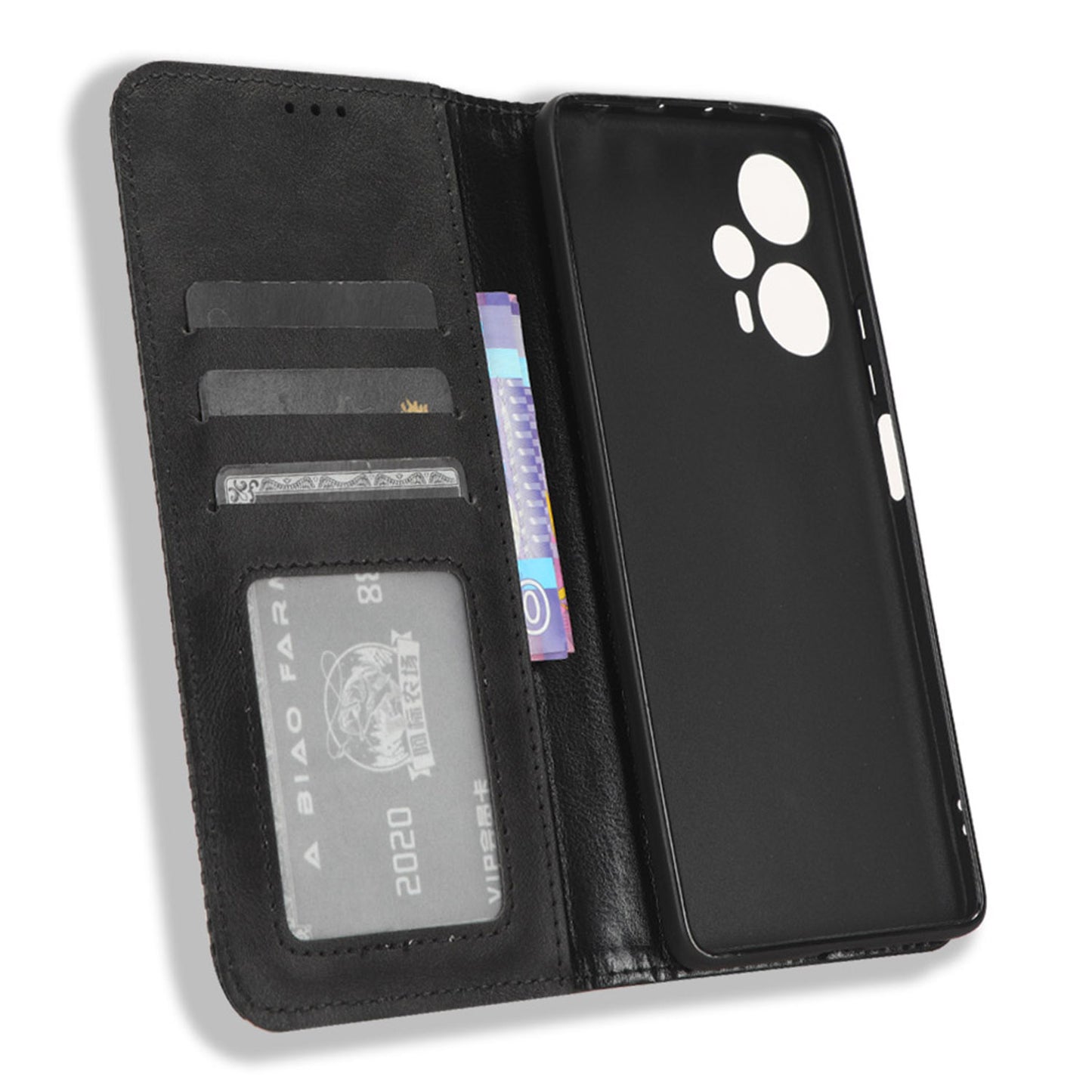 For Xiaomi Redmi Note 12 Turbo 5G / Poco F5 5G PU Leather Phone Wallet Case Foldable Stand Retro Cell Phone Cover