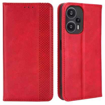 For Xiaomi Redmi Note 12 Turbo 5G / Poco F5 5G PU Leather Phone Wallet Case Foldable Stand Retro Cell Phone Cover