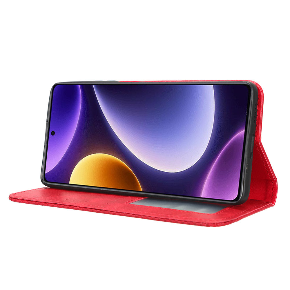 For Xiaomi Redmi Note 12 Turbo 5G / Poco F5 5G PU Leather Phone Wallet Case Foldable Stand Retro Cell Phone Cover