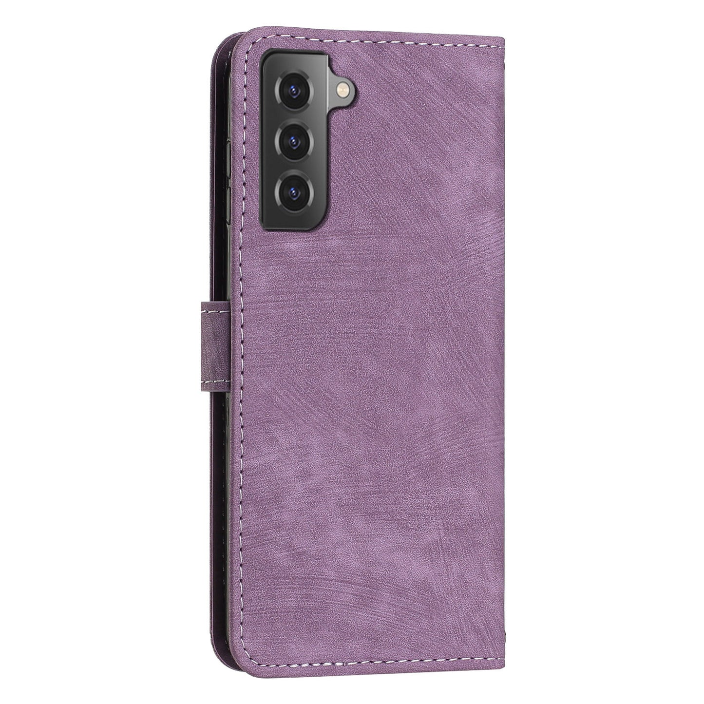 Shockproof Case for Samsung Galaxy S22 5G Wallet Phone Shell Skin-Touch Lines Imprinted PU Leather Cover