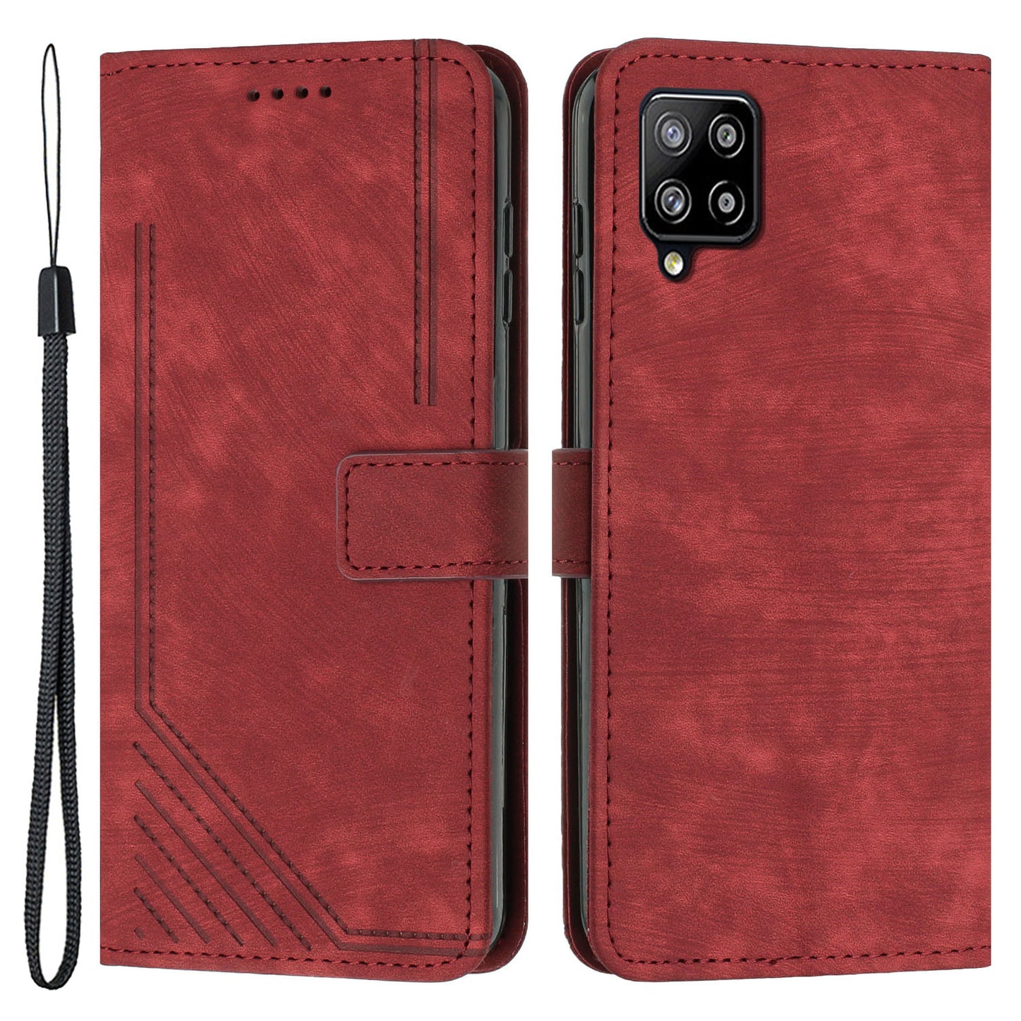 For Samsung Galaxy A22 4G (EU Version) / M32 (India Version) / M32 (Global Version) 4G / F22 / M22 Case PU Leather Phone Cover