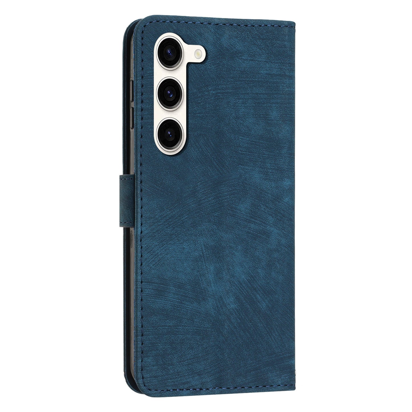 Skin-Touch PU Leather Flip Cover for Samsung Galaxy S23+ Lines Imprinted Stand Phone Case with Wallet