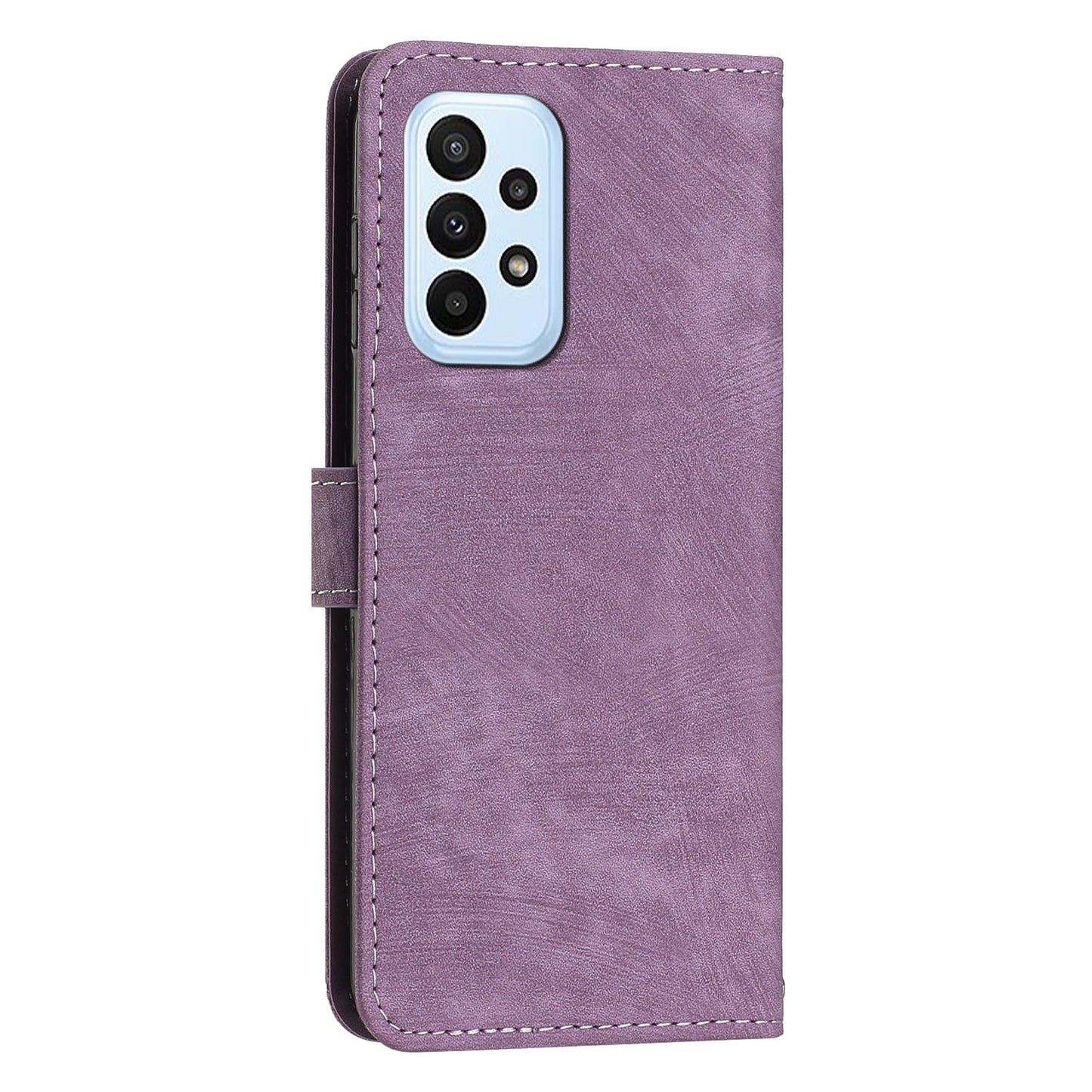 For Samsung Galaxy A52s 5G / A52 4G / 5G Lines Imprinted PU Leather Case Skin-Touch Wallet Phone Cover