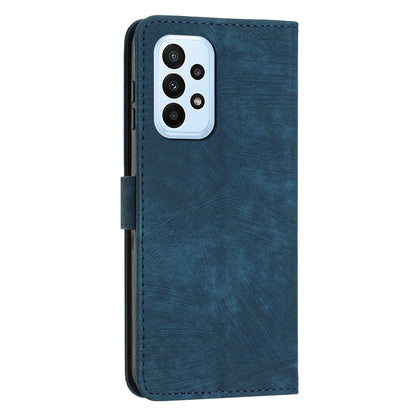Shockproof Case for Samsung Galaxy A53 5G Skin-Touch Wallet Phone Case Lines Imprinted PU Leather Cover