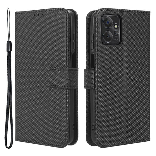 For Motorola Moto G Power 5G Stand Wallet Leather Phone Case Diamond Texture Smartphone Cover