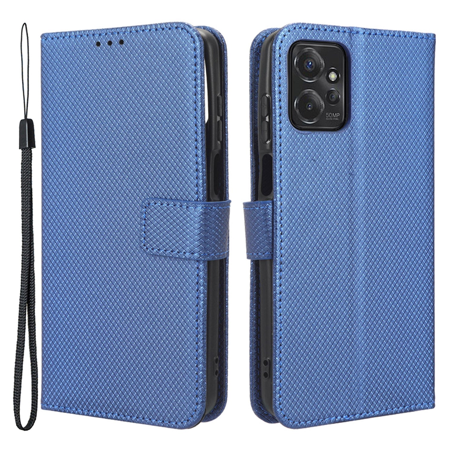 For Motorola Moto G Power 5G Stand Wallet Leather Phone Case Diamond Texture Smartphone Cover