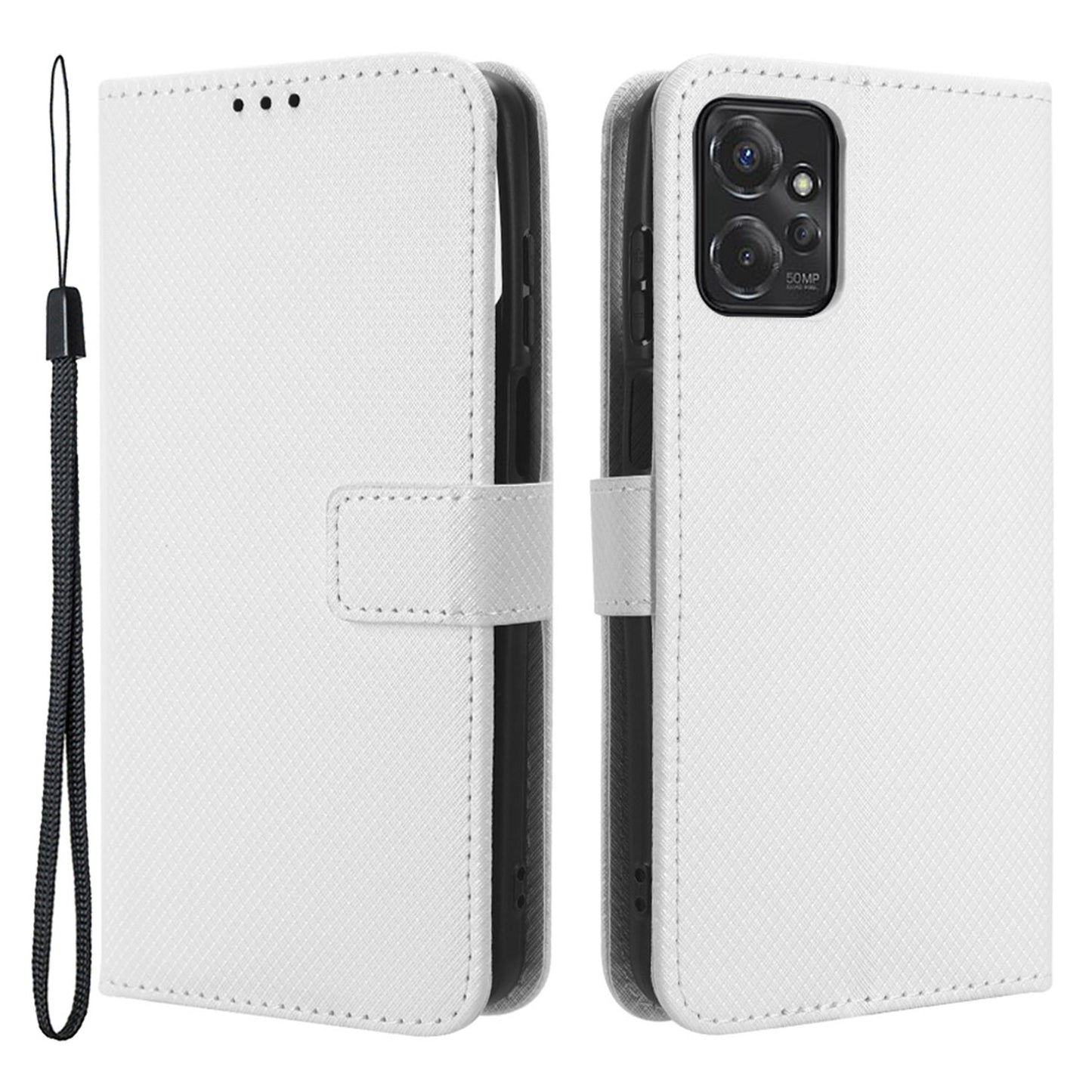 For Motorola Moto G Power 5G Stand Wallet Leather Phone Case Diamond Texture Smartphone Cover