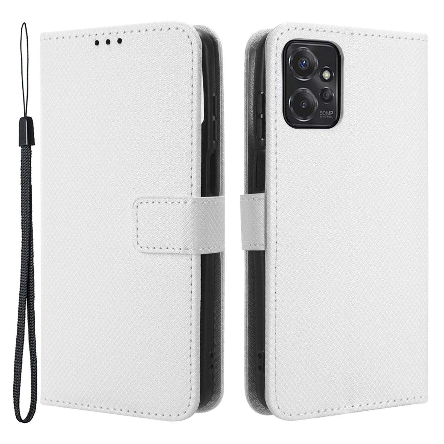 For Motorola Moto G Power 5G Stand Wallet Leather Phone Case Diamond Texture Smartphone Cover