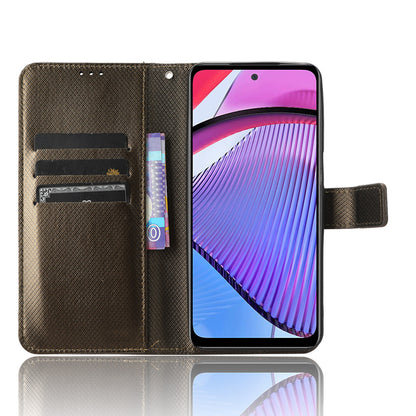 For Motorola Moto G Power 5G Stand Wallet Leather Phone Case Diamond Texture Smartphone Cover