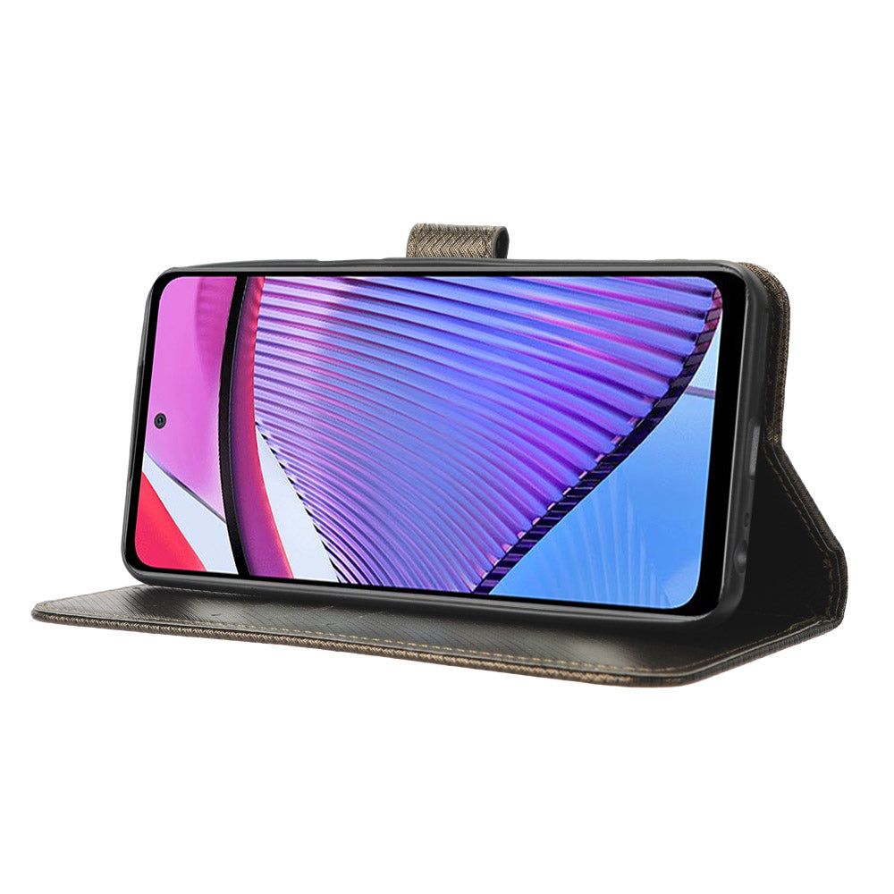 For Motorola Moto G Power 5G Stand Wallet Leather Phone Case Diamond Texture Smartphone Cover