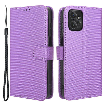 For Motorola Moto G Power 5G Stand Wallet Leather Phone Case Diamond Texture Smartphone Cover