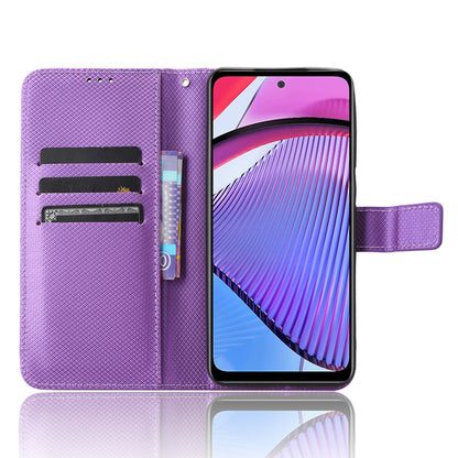 For Motorola Moto G Power 5G Stand Wallet Leather Phone Case Diamond Texture Smartphone Cover