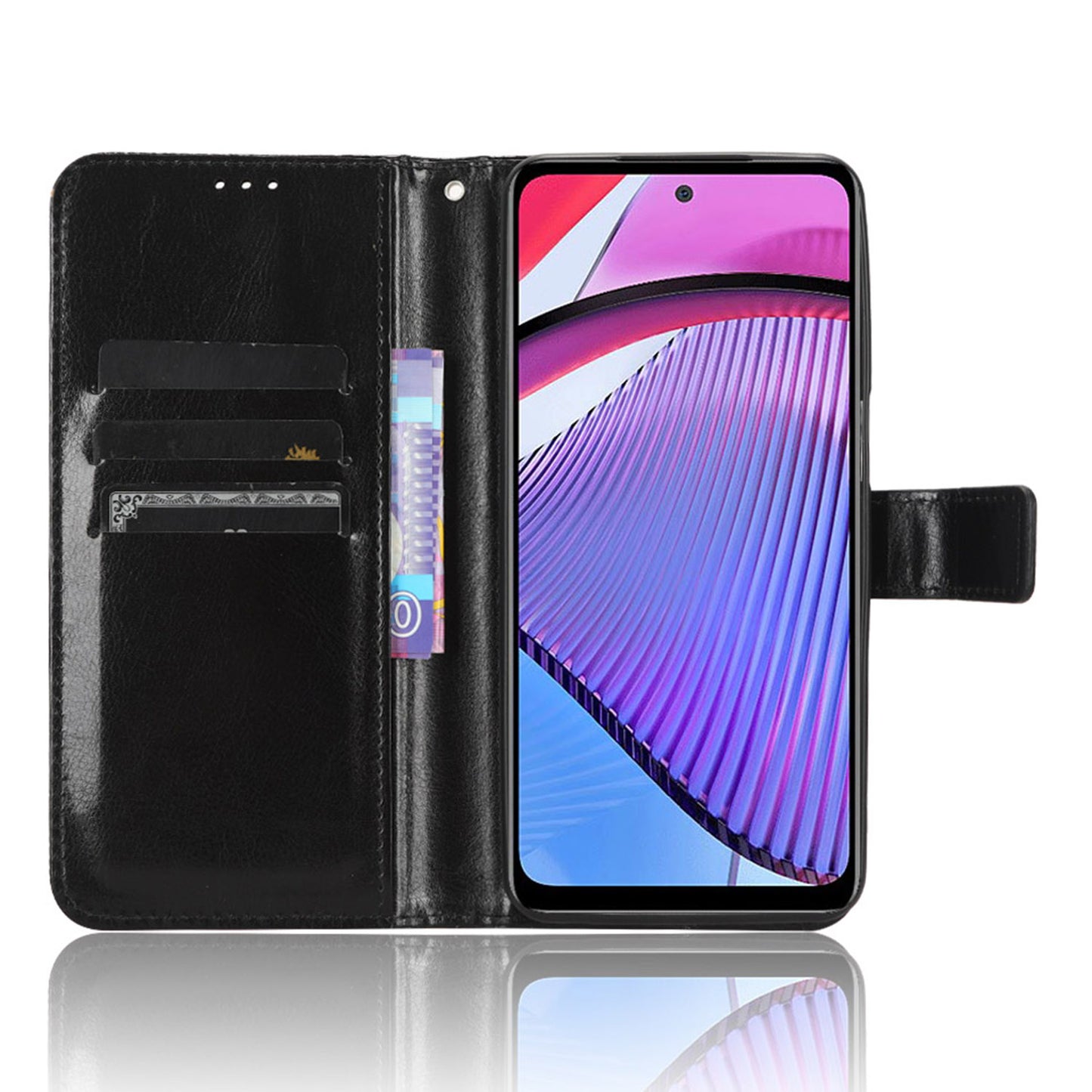 For Motorola Moto G Power 5G PU Leather Wallet Phone Case Crazy Horse Texture Stand Cover