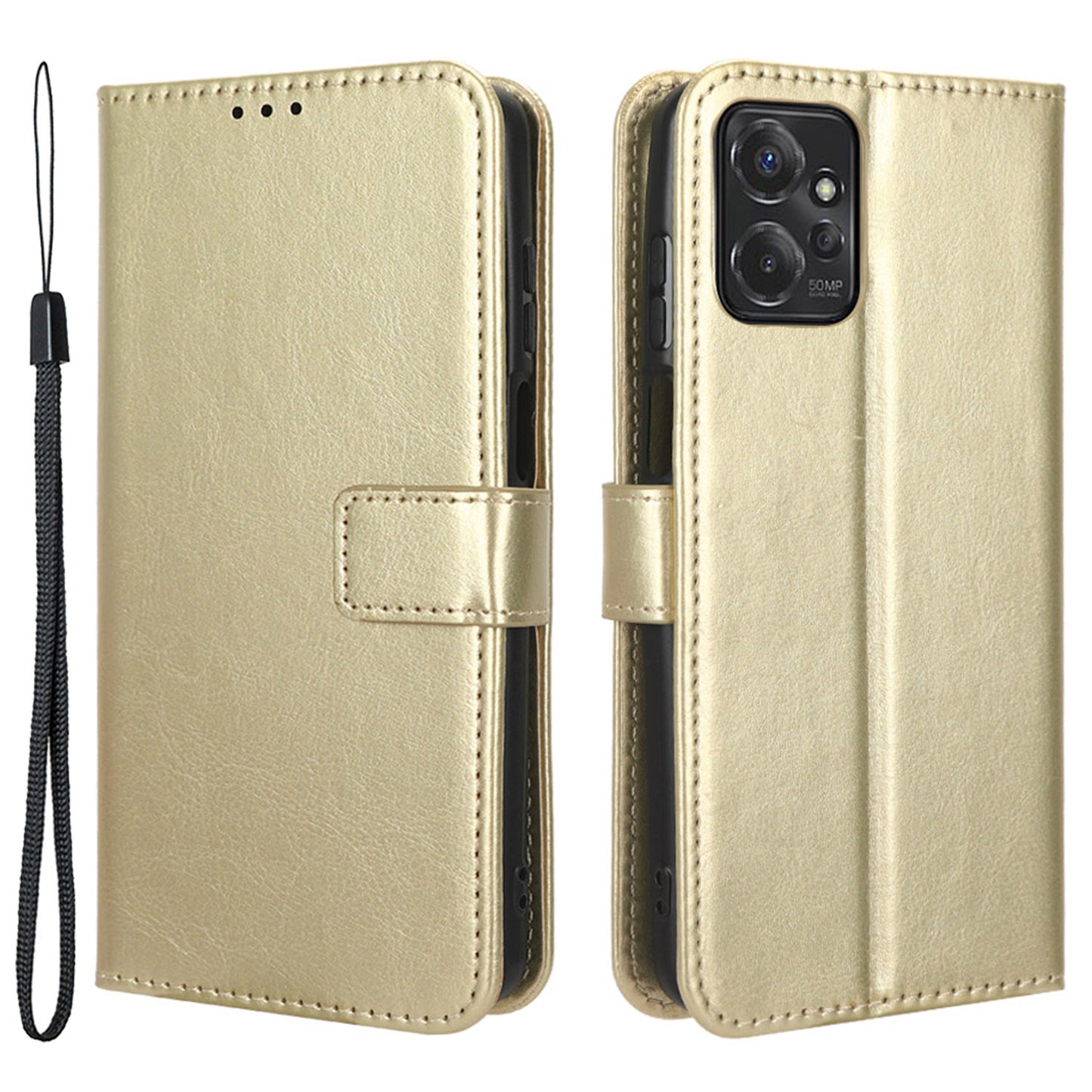 For Motorola Moto G Power 5G PU Leather Wallet Phone Case Crazy Horse Texture Stand Cover