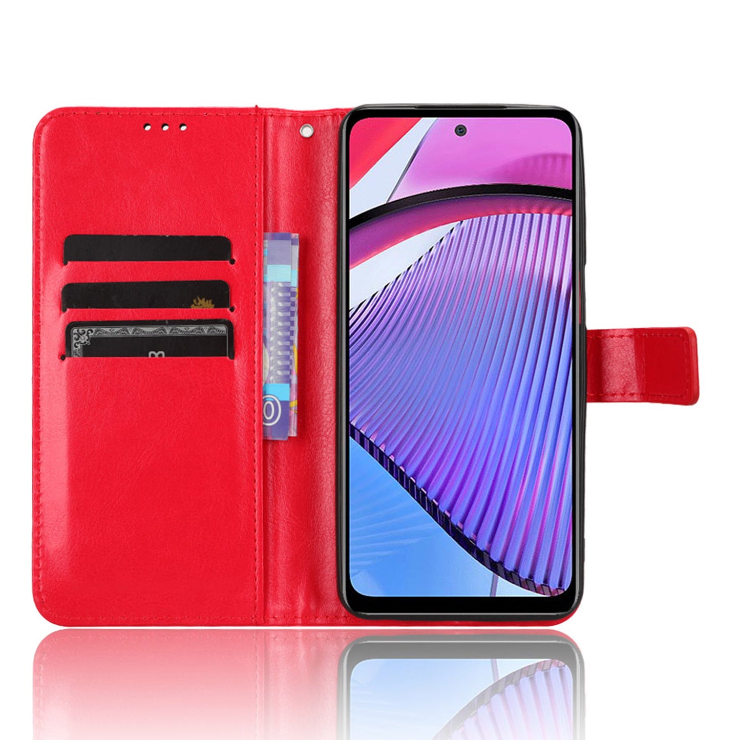 For Motorola Moto G Power 5G PU Leather Wallet Phone Case Crazy Horse Texture Stand Cover