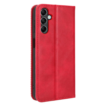 For Samsung Galaxy M14 5G Retro Phone Case PU Leather Phone Stand Wallet Protective Cover