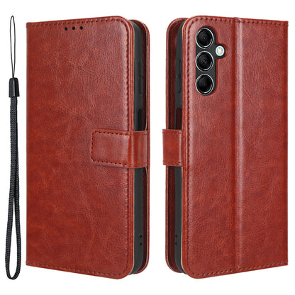 For Samsung Galaxy M14 5G Shockproof Leather Phone Case Wallet Crazy Horse Texture Phone Stand Cover