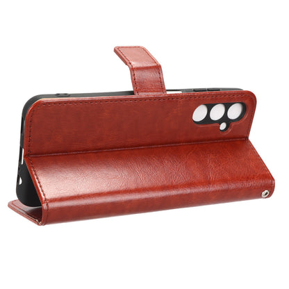 For Samsung Galaxy M14 5G Shockproof Leather Phone Case Wallet Crazy Horse Texture Phone Stand Cover